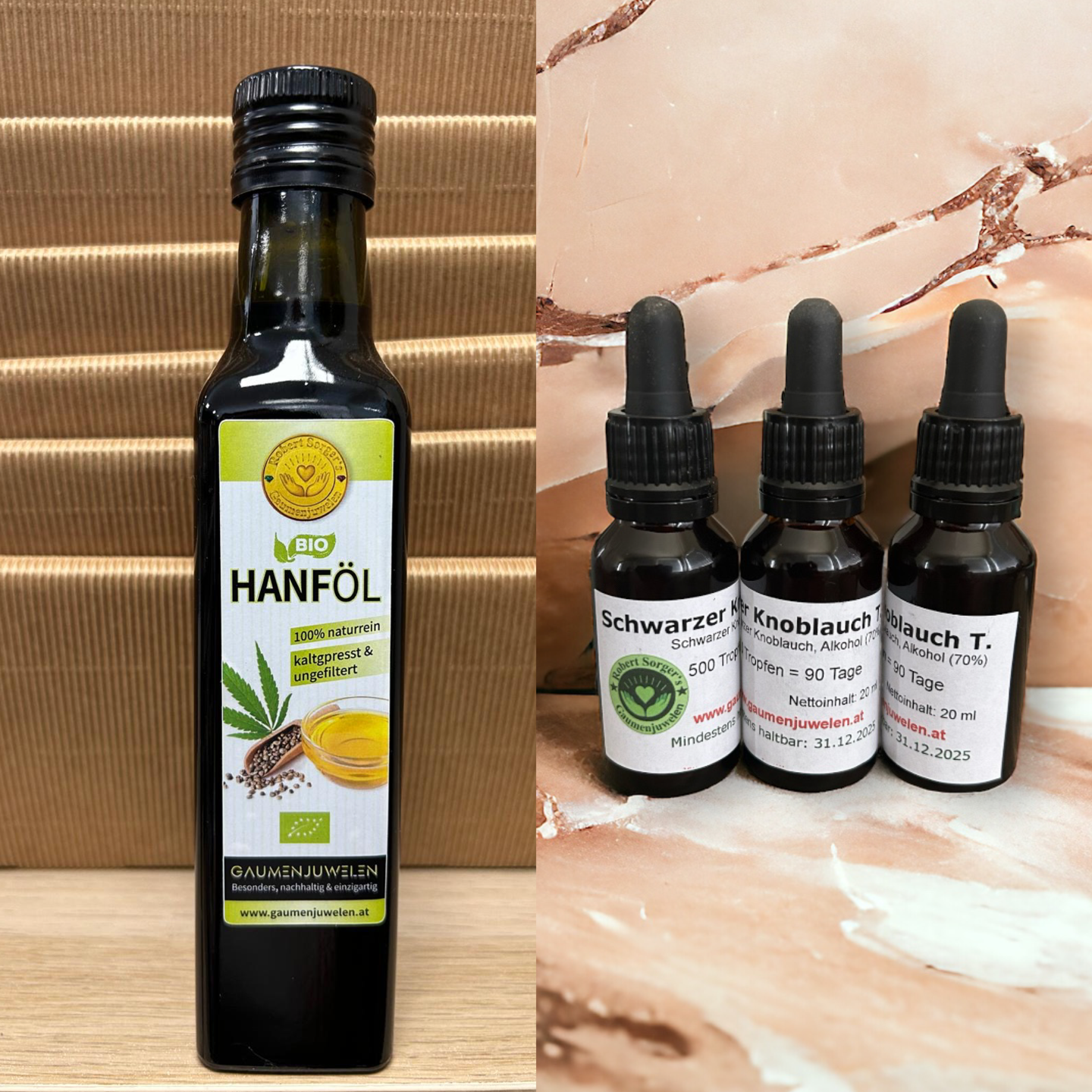 Bio-Hanföl 500ml ft. Schwarzer Knoblauch T. 20ml