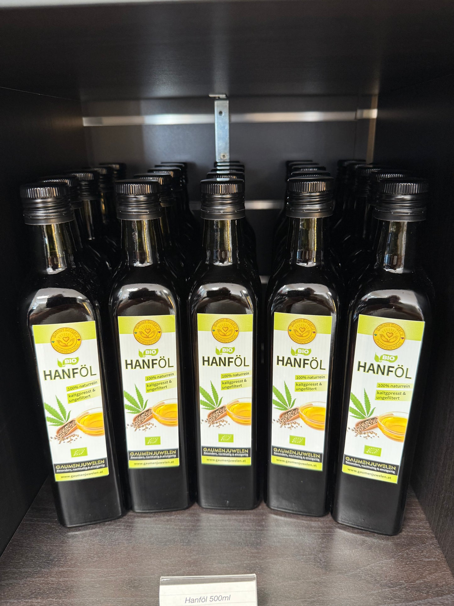Bio-Hanföl 500ml kaltgepresst und ungefiltert, ohne THC