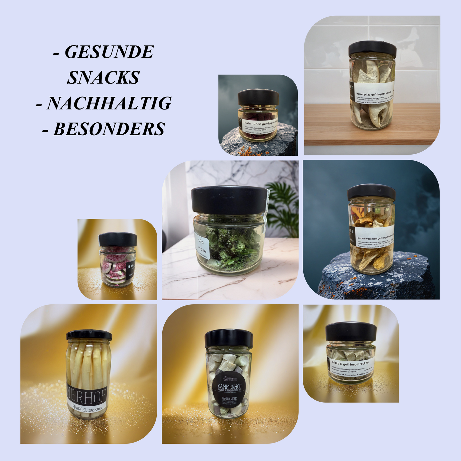 Gefriergetrocknete Früchte & Gemüse
