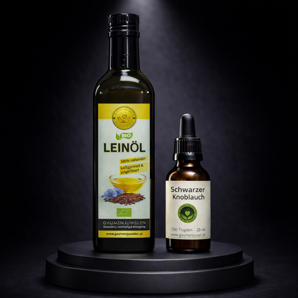 Black Velvet – Leinöl Komposition mit schwarzer Knoblauch Essenz