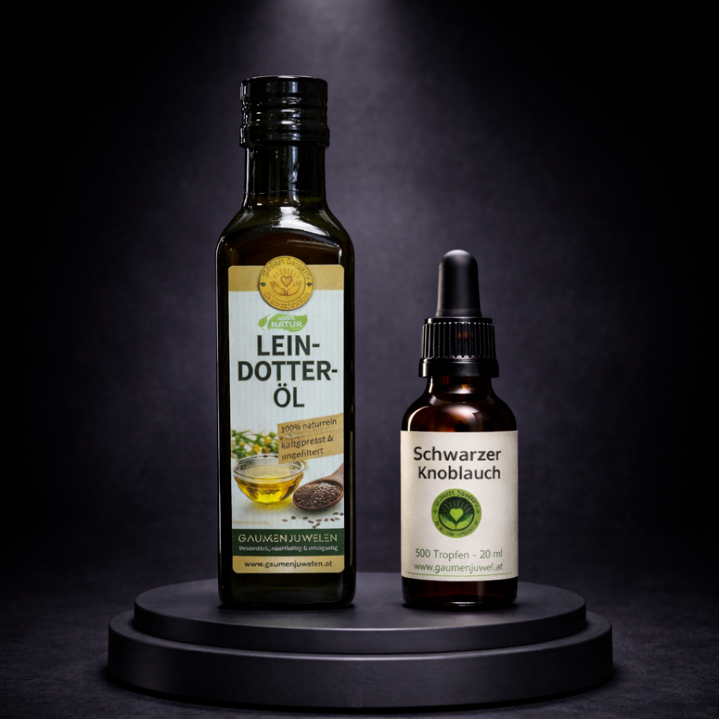 Black Velvet – Leindotteröl Komposition mit schwarzer Knoblauch Essenz