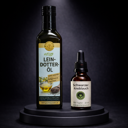 Black Velvet – Leindotteröl Komposition mit schwarzer Knoblauch Essenz