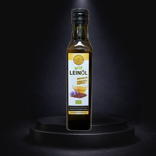 Bio-Leinöl 500 ml – kaltgepresst & ungefiltert (Omega-3-Quelle) | Gaumenjuwelen