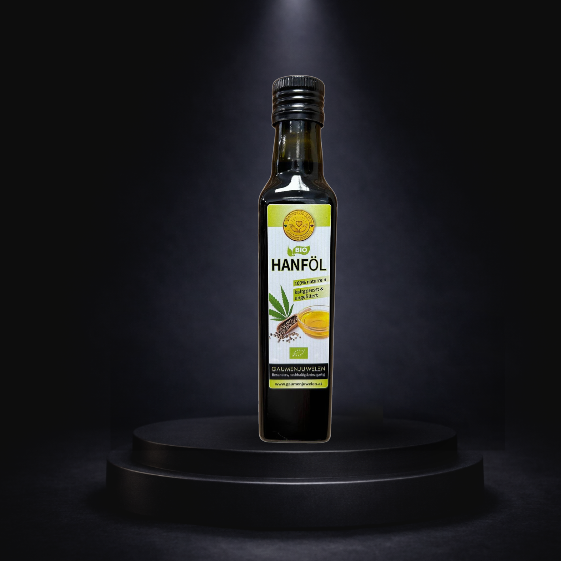Bio-Hanföl 250 ml – kaltgepresst & ungefiltert, ohne THC (Omega-3 & Omega-6)