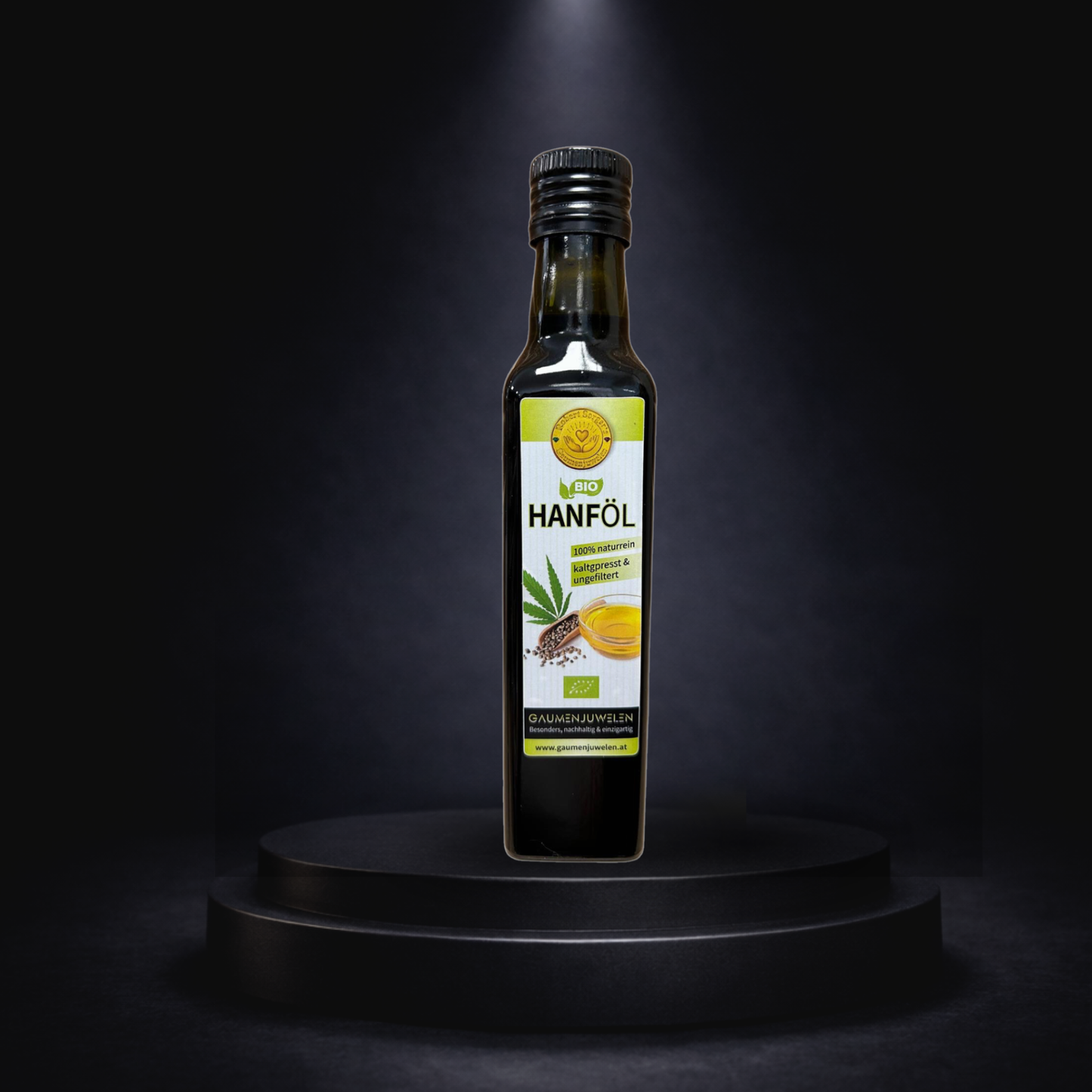 Bio-Hanföl 250 ml – kaltgepresst & ungefiltert, ohne THC (Omega-3 & Omega-6) | Gaumenjuwelen