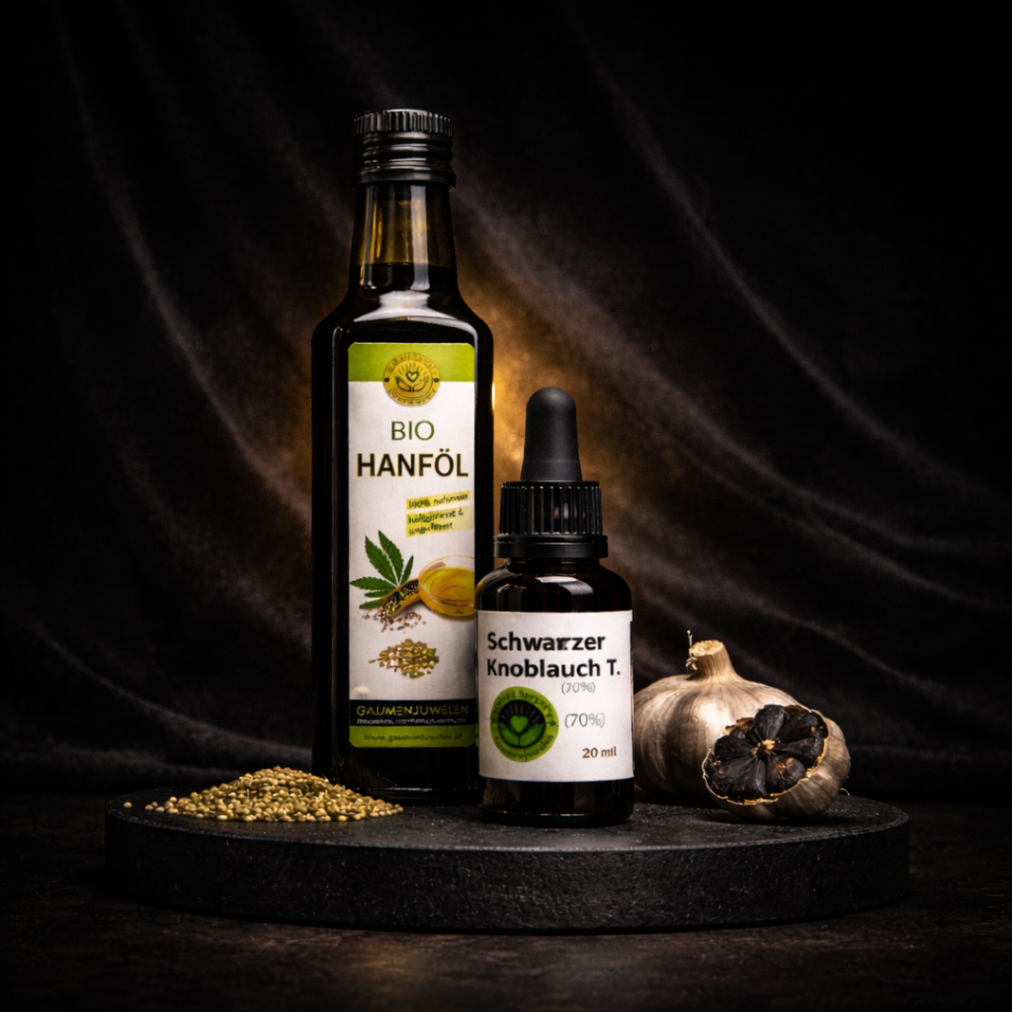 Bio-Hanföl 250 ml – kaltgepresst & ungefiltert, ohne THC (Omega-3 & Omega-6) | Gaumenjuwelen