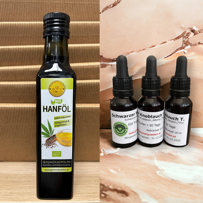 Bio-Hanföl 500ml ft. Schwarzer Knoblauch T. 20ml