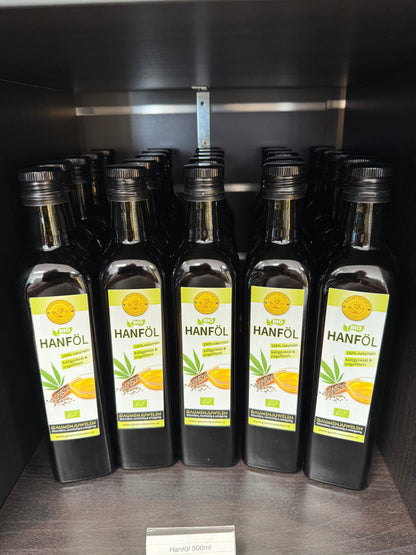Bio-Hanföl 500ml kaltgepresst und ungefiltert, ohne THC